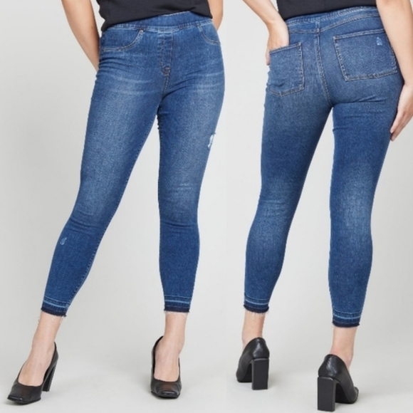 SPANX Denim - SPANX Distressed Ankle Skinny Jeans